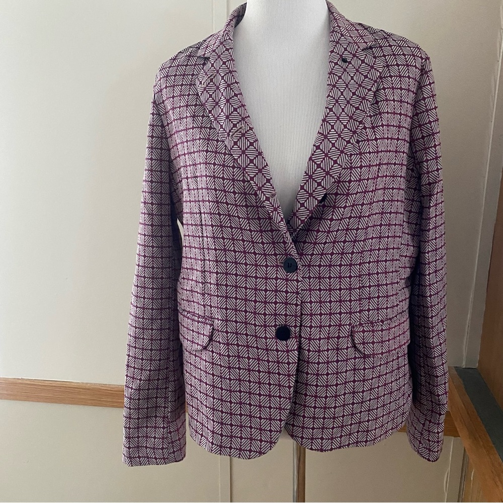 Couture Le’s 112 Stitch Fix Blazer Geo Designer Italy 48 NWT New Purple Jacket